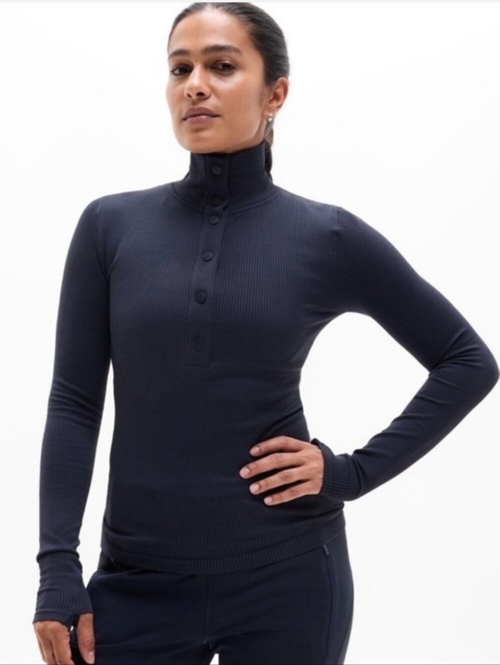 Athleta Flurry Seamless Longsleeve Henley NWOT Size Medium